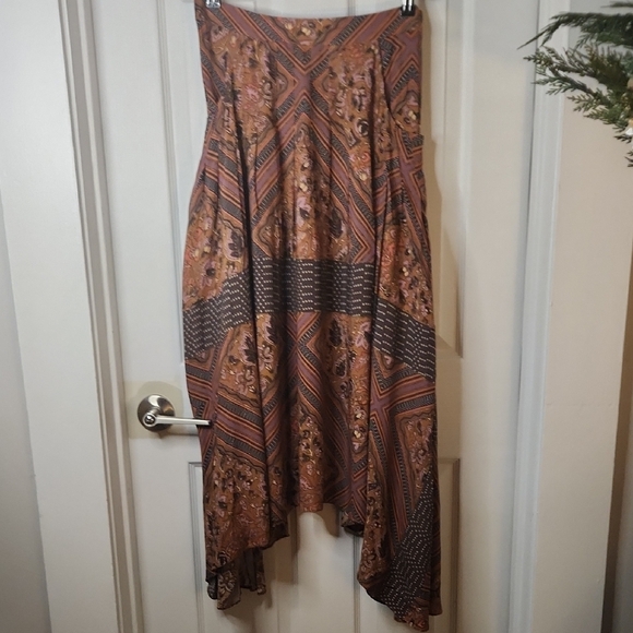 Free People Asymmetrical Skirt in Earthy Tones - Picture 3 of 6